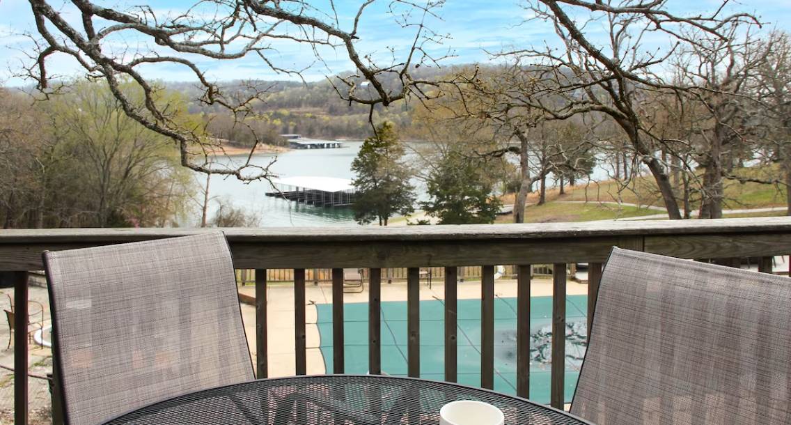 Deck with lake view